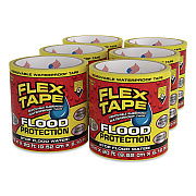 Flex Tape Removable Rubberized Waterproof Flood Protection Tape, 3.75" x 20 ft, Yellow, 6/Carton (RTSYELR0420)