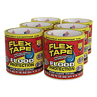 Flex Tape Removable Rubberized Waterproof Flood Protection Tape, 3.75" x 20 ft, Yellow, 6/Carton (RTSYELR0420)