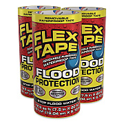 Flex Tape Removable Rubberized Waterproof Flood Protection Tape, 7.5" x 20 ft, Yellow, 3/Carton (RTSYELR0820)