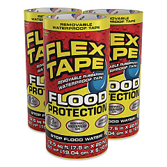 Flex Tape Removable Rubberized Waterproof Flood Protection Tape, 7.5" x 20 ft, Yellow, 3/Carton (RTSYELR0820)