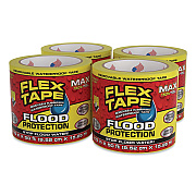 Flex Tape Removable Rubberized Waterproof Flood Protection Tape, 3.75" x 50 ft, Yellow, 4/Carton (RTSYELR0450)
