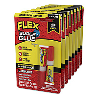 Flex Super Glue, Precision Tip, Liquid, 0.1 oz, Dries Clear, 2/Pack, 8/Carton (SGLIQ2X3)