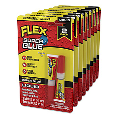 Flex Super Glue, Precision Tip, Liquid, 0.1 oz, Dries Clear, 2/Pack, 8/Carton (SGLIQ2X3)