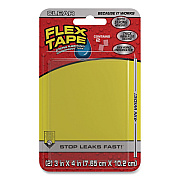 Flex Tape Strong Rubberized Waterproof Tape, 39 mils Thick, 4" x 3", Clear, 2 Patches/Pack, 24/Carton (TFSCLRMINI)