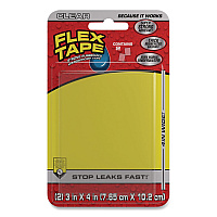Flex Tape Strong Rubberized Waterproof Tape, 39 mils Thick, 4" x 3", Clear, 2 Patches/Pack, 24/Carton (TFSCLRMINI)