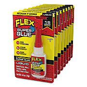 Flex Super Glue, Precision Tip, Liquid, 0.5 oz, Dries Clear, 8/Carton (SGLIQB15)