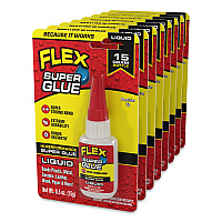 Flex Super Glue, Precision Tip, Liquid, 0.5 oz, Dries Clear, 8/Carton (SGLIQB15)