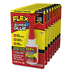 Flex Super Glue, Precision Tip, Liquid, 0.5 oz, Dries Clear, 8/Carton (SGLIQB15)