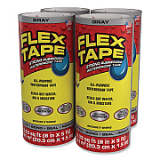 Flex Tape Strong Rubberized Waterproof Tape, 4" Core, 39 mil Thick, 8" x 5 ft, Gray, 4/Carton (TFSGRYR0805)