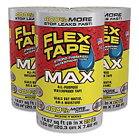 MAX Strong Rubberized Waterproof Tape, 4" Core, 39 mils Thick, 8" x 25 ft, Clear, 3/Carton (TFSMAXCLR08)