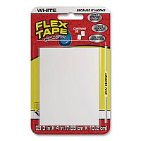 Flex Tape Strong Rubberized Waterproof Tape, 39 mils Thick, 4" x 3", White, 2 Patches/Pack, 24/Carton (TFSWHTMINI)