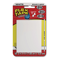 Flex Tape Strong Rubberized Waterproof Tape, 39 mils Thick, 4" x 3", White, 2 Patches/Pack, 24/Carton (TFSWHTMINI)