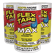 MAX Strong Rubberized Waterproof Tape, 4" Core, 39 mils Thick, 8" x 25 ft, White, 3/Carton (TFSMAXWHT08)
