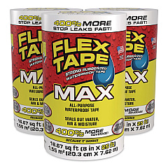 MAX Strong Rubberized Waterproof Tape, 4" Core, 39 mils Thick, 8" x 25 ft, White, 3/Carton (TFSMAXWHT08)