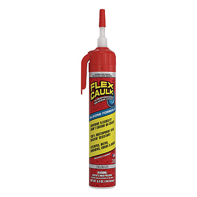 Flex Caulk Hi-Performance Silicone Caulk, 6.5 oz Aerosol Can, Dries Clear, 4/Carton (US600CLR200)