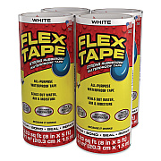 Flex Tape Strong Rubberized Waterproof Tape, 4" Core, 39 mil Thick, 8" x 5 ft, White, 4/Carton (TFSWHTR0805)