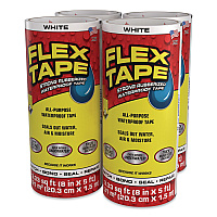 Flex Tape Strong Rubberized Waterproof Tape, 4" Core, 39 mil Thick, 8" x 5 ft, White, 4/Carton (TFSWHTR0805)