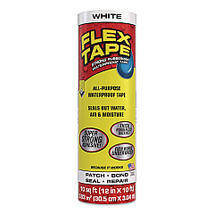 Flex Tape Strong Rubberized Waterproof Tape, 4" Core, 39 mil Thick, 12" x 10 ft, White, 4/Carton (TFSWHTR1210)