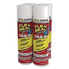 Flex Seal Liquid Rubber Sealant Coating MAX Aerosol, 17 oz Aerosol Can, Dries White, 4/Carton (FSMAXWHT24)