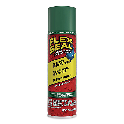 Flex Seal Liquid Rubber Sealant Coating Aerosol, 14 oz Aerosol Can, Dries Green, 6/Carton (FSGRNR20)