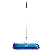 All-In-One 24" Microfiber Dust Mop Set with Telescopic Handle, 24 x 5, Blue, Microfiber Head, 72" Silver Aluminum Handle (GRI17424T)