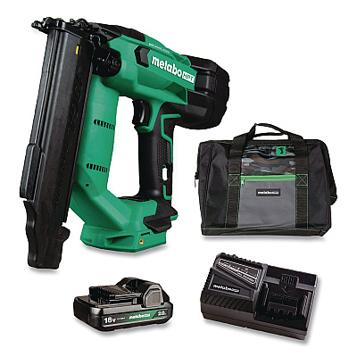 18V Brushless Lithium-Ion Compact 18 ga Cordless Brad Nailer Kit (2 Ah), 5/8" to 2" Nails, Green/Black (NT1850DFTM)