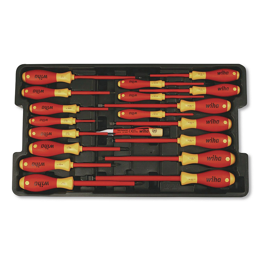 19-Piece Insulated SoftFinish Screwdriver and Cat IV Voltage Detector Set with Toolbox Tray (32095)