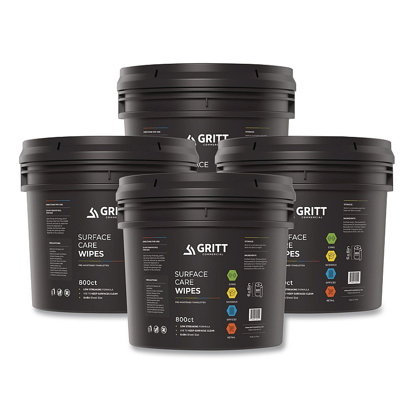 Surface Care Wipes, 1-Ply, 6 x 8, Fresh Scent, White, 800/Bucket, 4 Buckets/Carton (GRI5RW1BCS)
