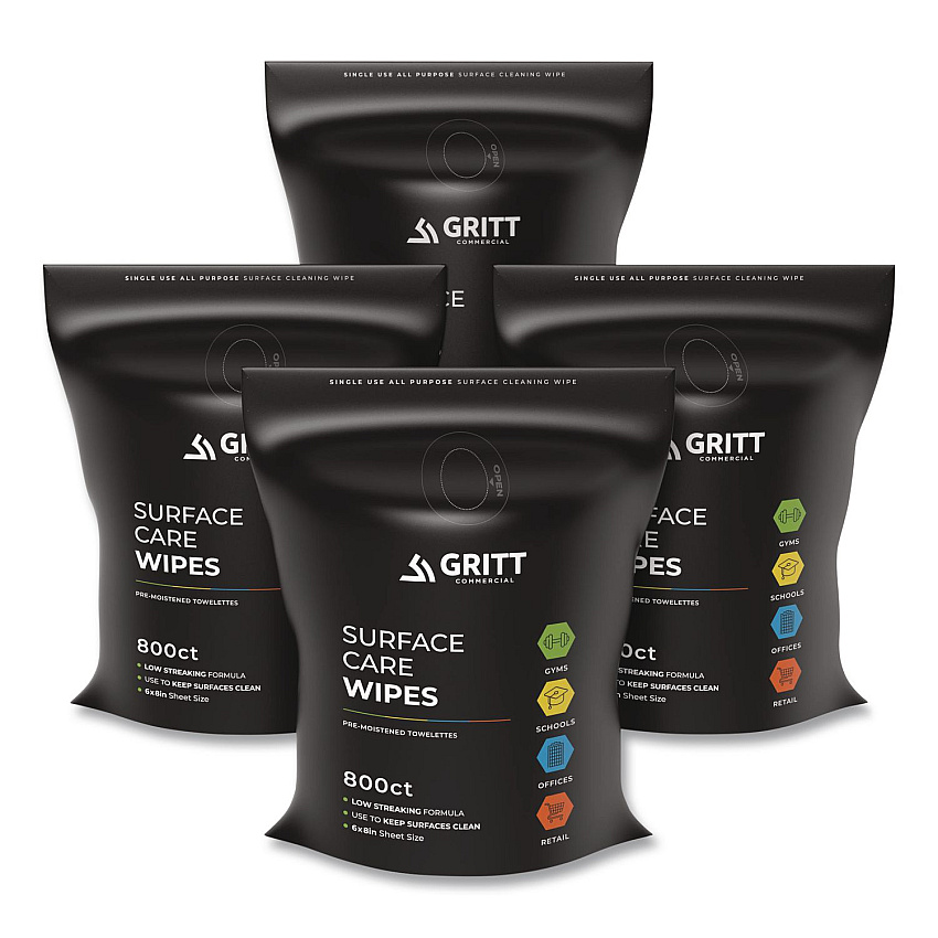 Surface Care Wipes, 1-Ply, 6 x 8, Fresh, White, 800/Pack, 4 Packs/Carton (GRI5RW4)