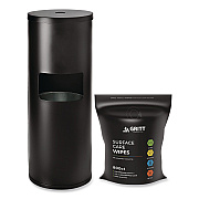 Dispenser and Wipes Starter Kit, 13.1 x 13.1 x 36, Black (GRI509BLKRW)