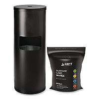 Dispenser and Wipes Starter Kit, 13.1 x 13.1 x 36, Black (GRI509BLKRW)