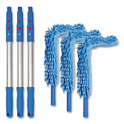 Flexible Wand Duster with Microfiber and Chenille Sleeve and 20" Pole, 3/Kit (GRI17520I3PK)