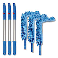 Flexible Wand Duster with Microfiber and Chenille Sleeve and 20" Pole, 3/Kit (GRI17520I3PK)