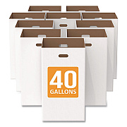 40 Gallon Corrugated Cardboard Trash Can and Recycling Container, White, 10/Carton (GRI52040G10)