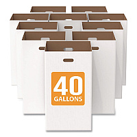 40 Gallon Corrugated Cardboard Trash Can and Recycling Container, White, 10/Carton (GRI52040G10)