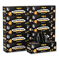 Commercial Grade Dog Waste Station Refill Bags, Open-Face, 8" x 13", Black, 200 Bags/Roll, 10/Carton (FLO210)