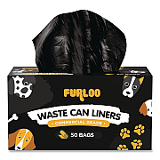 13-Gallon Heavy Duty Dog Waste Station Can Liners, Open-Face, 13 gal, 26" x 33", Black, 50 Bags (FLO22)