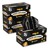 13-Gallon Heavy Duty Dog Waste Station Can Liners, Open-Face, 13 Gallons, 26" x 33", Black, 50 Bags/Roll, 2/Pack (FLO222PK)