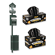 Pet Waste Station Starter Kit with Roll Bag Dispenser, Bags and Liners, 11.5 gal, Top Door, Green (FLO1RSGB)