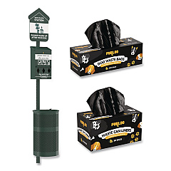 Pet Waste Station Starter Kit with Roll Bag Dispenser, Bags and Liners, 11.5 gal, Top Door, Green (FLO1RSGB)