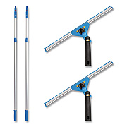 Pro Window Washing Kit with Swivel Squeegee and 6 ft Telescopic Pole, 14" Wide Blade, 2/Kit (GRI1306F142P)