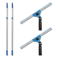 Pro Window Washing Kit with Swivel Squeegee and 6 ft Telescopic Pole, 14" Wide Blade, 2/Kit (GRI1306F142P)