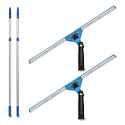 Pro Window Washing Kit with Swivel Squeegee and 6 ft Telescopic Pole, 18" Wide Blade, 2/Kit (GRI1306F182P)