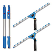 Pro Window Washing Kit with Swivel Window Squeegee and 20" Pole, 18" Wide Blade, 2/Kit (GRI131182PK)