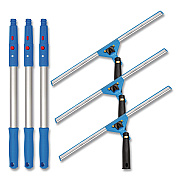 Pro Window Washing Kit with Swivel Window Squeegee and 20" Pole, 18" Wide Blade, 3/Kit (GRI131183PK)