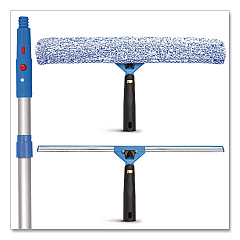 Pro Window Washing Kit with Squeegee, Washer and 6 ft Telescopic Pole, 18" Wide Blade (GRI1376F18)