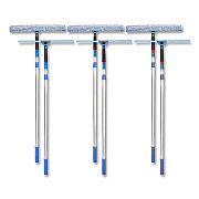 Pro Window Washing Kit with Squeegee, Washer and 6 ft Telescopic Pole, 18" Wide Blade, 3/Kit (GRI1376F183P)