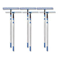 Pro Window Washing Kit with Squeegee, Washer and 6 ft Telescopic Pole, 18" Wide Blade, 3/Kit (GRI1376F183P)