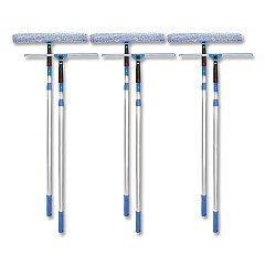 Pro Window Washing Kit with Squeegee, Washer and 6 ft Telescopic Pole, 18" Wide Blade, 3/Kit (GRI1376F183P)