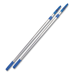 6 ft Telescopic Aluminum Extension Pole with Click/Lock Adapter Cone, 3.5 ft to 6 ft, Blue/Silver, 3/Pack (GRI1066F3PK)